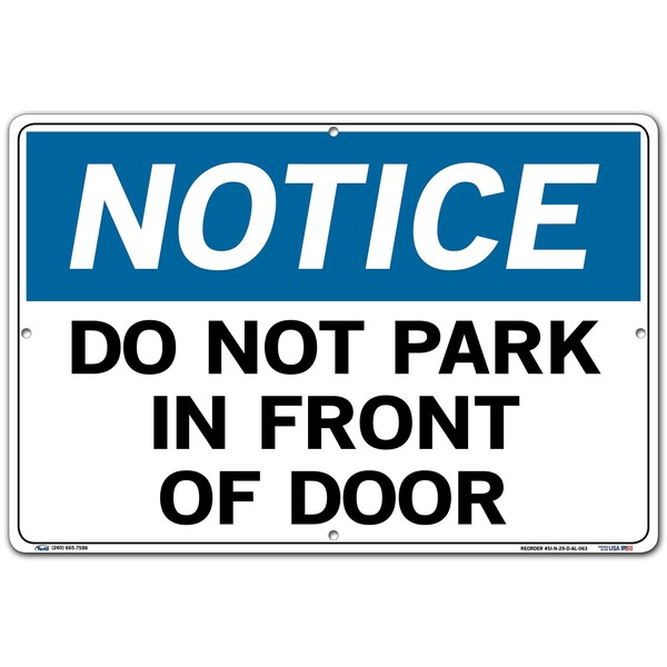 Aluminum Sign, 18-1/2" W, 12-1/2" H, English, Aluminum, White